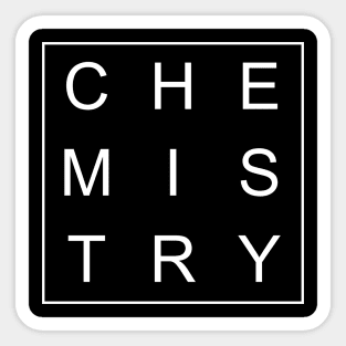 minimalist and simple design chemistry white word Sticker